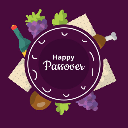 Happy Passover cartoon vector illustration.のイラスト素材