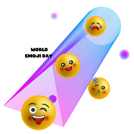 world emoji day, vector illustration on the white background.のイラスト素材