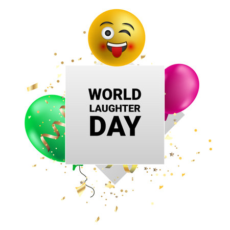 world laughter day vector banner.のイラスト素材