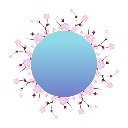 Sakura Cherry Blossom Branch Vector Illustrationのイラスト素材