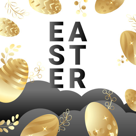 Easter Holiday Celebration Vector Decorative Illustrationのイラスト素材