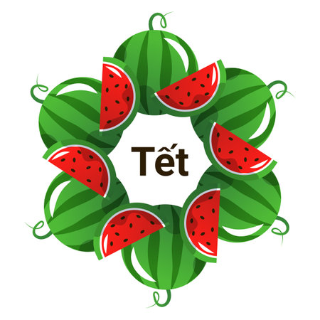 Tet Festival Vietnamese Lunar New Year Vector Illustrationのイラスト素材