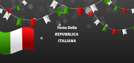 Festa Della Repubblica Italian National Day Celebration Illustration.のイラスト素材