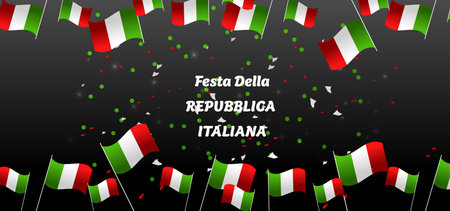 Festa Della Repubblica Italian National Day Celebration Illustration.のイラスト素材