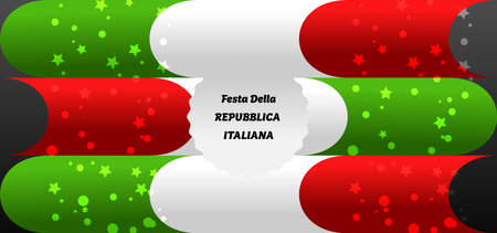 Festa Della Repubblica Italian National Day Celebration Illustration.のイラスト素材