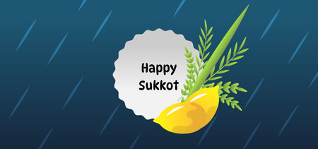 Happy Sukkot Jewish Holiday Celebration Background.のイラスト素材