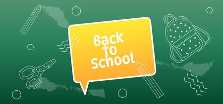 Back to School Education Supplies Background.のイラスト素材