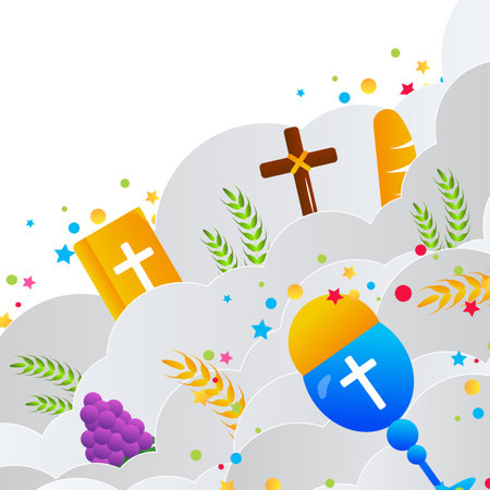 holy eucharist vector illustration on white.のイラスト素材