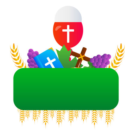 holy eucharist vector illustration on white.のイラスト素材