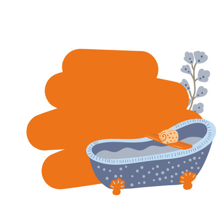 frame with vector flat spa cosmetics.のイラスト素材