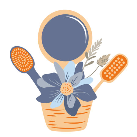 spa cosmetic and bath accessories illustration on white background.のイラスト素材