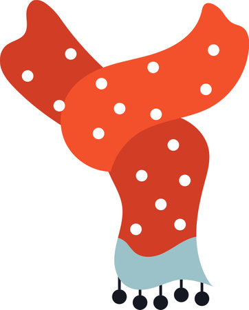 Scarf vector flat Christmas on the white background.のイラスト素材