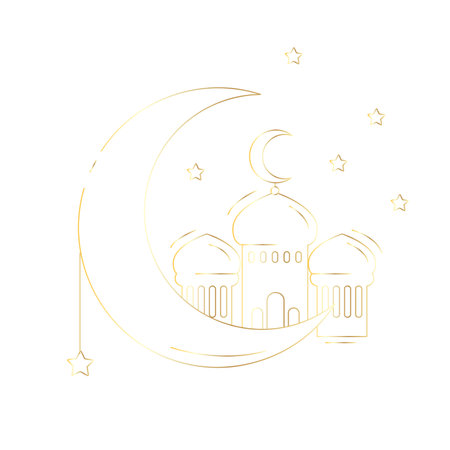 Muslim holiday Ramadan vector illustration on white background.のイラスト素材