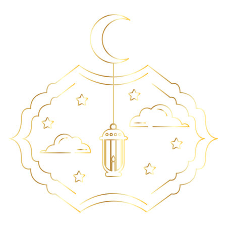 Muslim holiday Ramadan vector illustration on white background.のイラスト素材