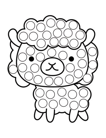 Dot markers pages with animal, vector outline illustration.のイラスト素材