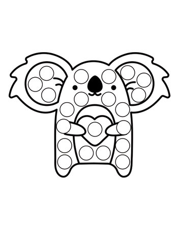 Dot markers pages with animal, vector outline illustration.のイラスト素材