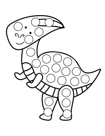 Dot markers pages with animal, vector outline illustration.のイラスト素材