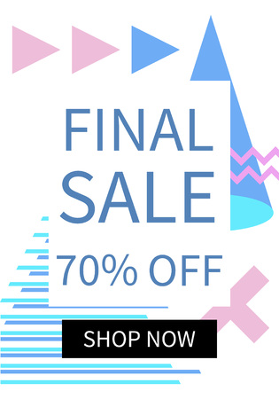 Social media sale banner template. Can be used for posters, banners, website, mobile website, ads. Memphis style. Vector illustration.のイラスト素材