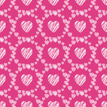 Hand drawn hearts seamless pattern.のイラスト素材