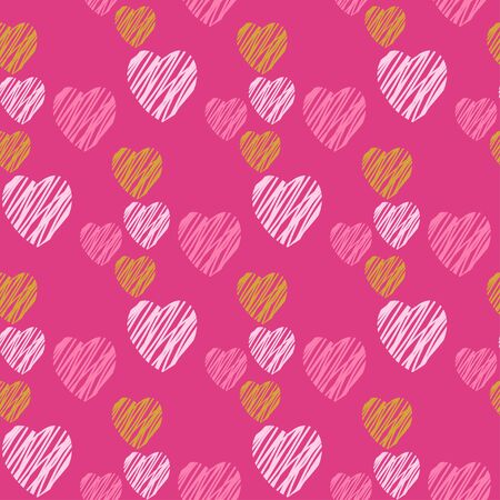 Hand drawn hearts seamless pattern.のイラスト素材