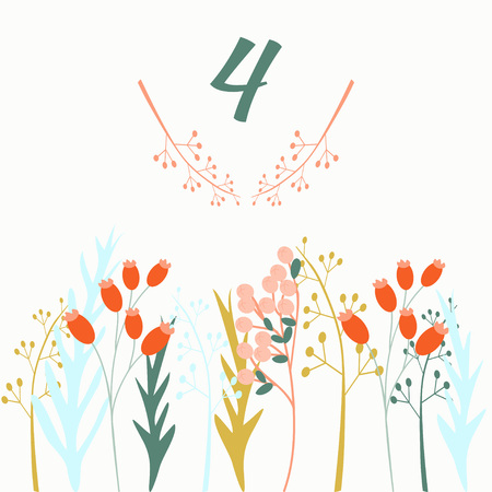 Advent calendar. Christmas calendar. Vector illustration. Countdown to Christmas 4のイラスト素材