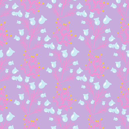 Seamless background with wild flowers. Vector pattern with wild summer flowers.のイラスト素材