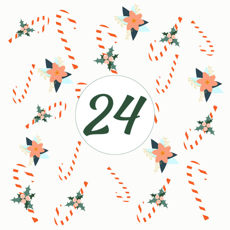 Advent calendar. Christmas calendar. Vector illustration. Countdown to Christmas 24のイラスト素材