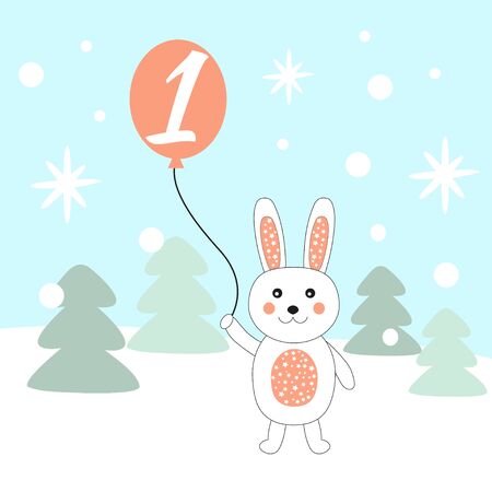 Advent calendar. Christmas calendar. Vector illustration. Countdown to Christmas 1のイラスト素材