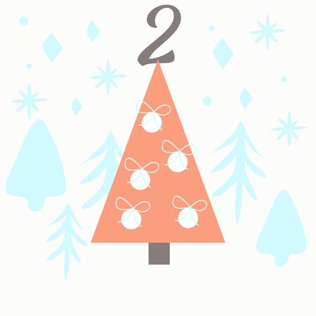 Advent calendar. Christmas calendar. Vector illustration. Countdown to Christmas 2のイラスト素材