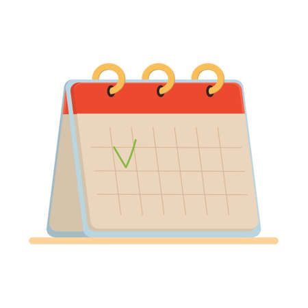 Desk calendar isolated in white background. Flat vector illustration isolated on white background.のイラスト素材