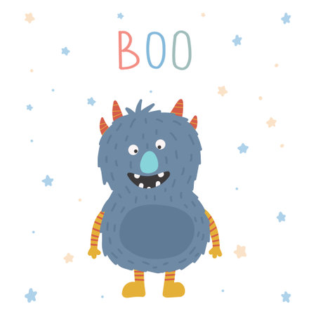 Monster colorful. Cute cartoon kawaii scary funny baby character. Happy Halloween. Vector illustrationのイラスト素材