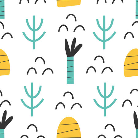 Pattern - hand drawn childish abstract seamless print design Digital paper Vector illustrationのイラスト素材