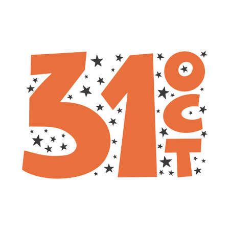 Happy Halloween 31 oktober - Silhouette Text Banner Hand drawn creative calligraphy and brush pen lettering. design for holiday greeting card and invitation, flyers, posters, banner halloween holidayのイラスト素材