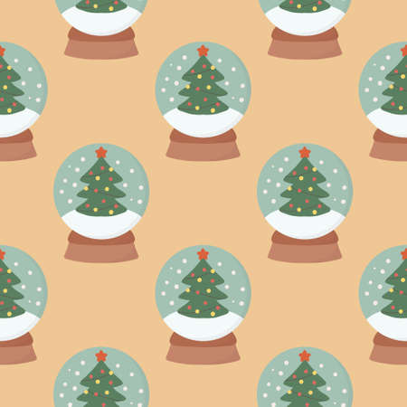 Christmas and New Year symbols tree seamless pattern. Vector cute print. Digital paper. Design elementのイラスト素材
