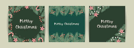Christmas and Happy New Year collection of vector design . Template for card, poster, flyer and other useの写真素材