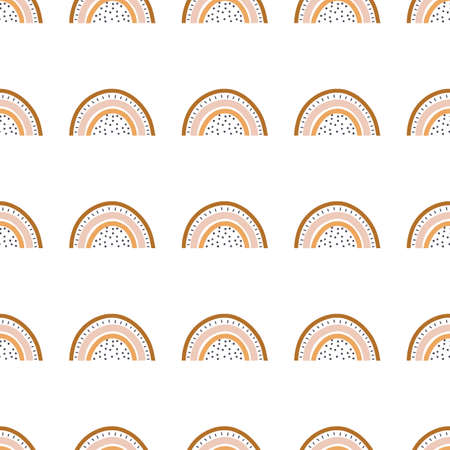 Cute boho rainbow seamless pattern. Creative childish print for fabric, wrapping, textile, wallpaper, apparelのイラスト素材
