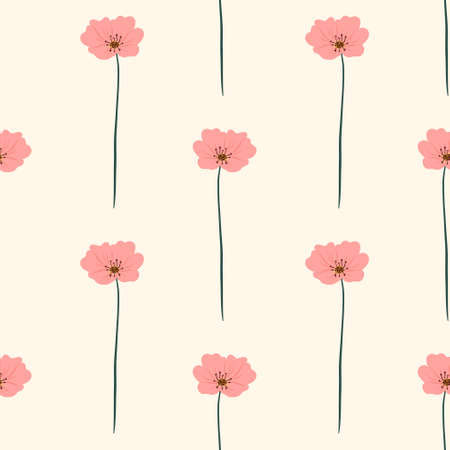 Floral seamless pattern with poppies. Vector design for paper, cover, fabric, interior decor and other usersのイラスト素材