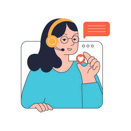 Services website icon - online consultation business illustrationのイラスト素材