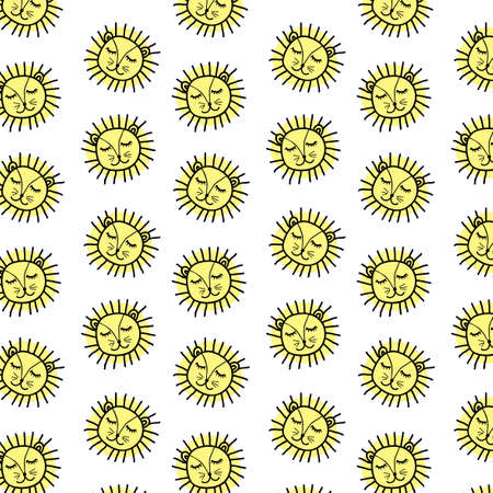 Yellow lion patternのイラスト素材