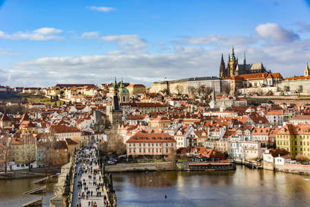 Charles Bridge from aboveの写真素材
