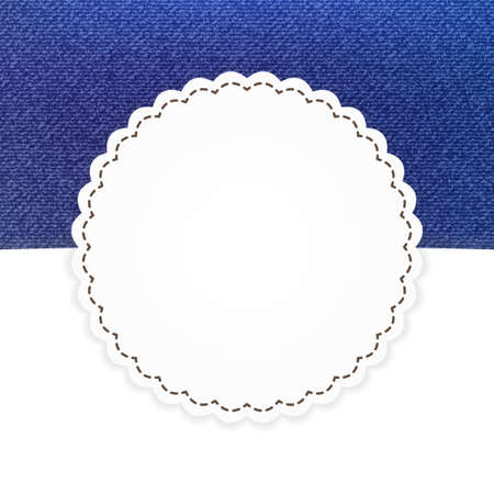 Illustration of jeans blue and white card templateのイラスト素材