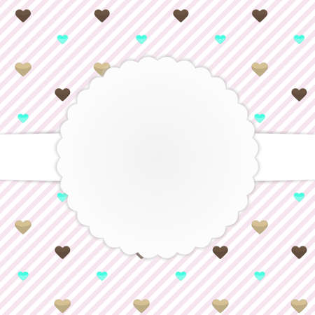 Illustration of pink stripped card templateのイラスト素材