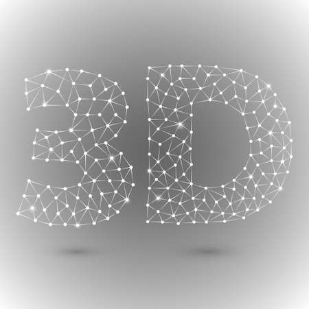 White polygonal 3D icon on a grey backgroundのイラスト素材
