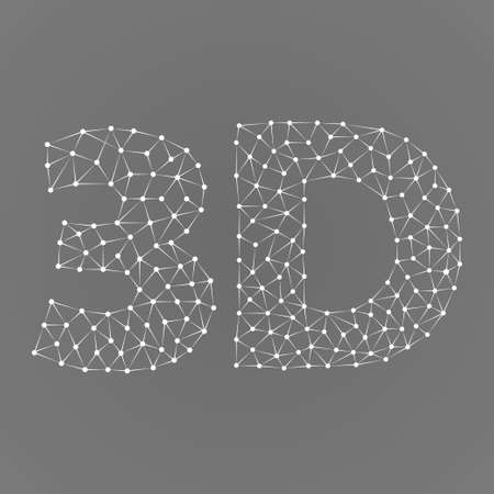 White polygonal 3D icon on a grey background.のイラスト素材