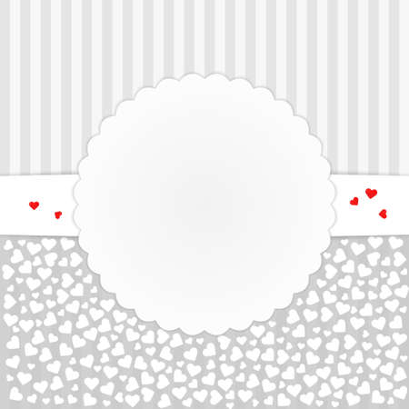 Grey card template with small red heartsのイラスト素材