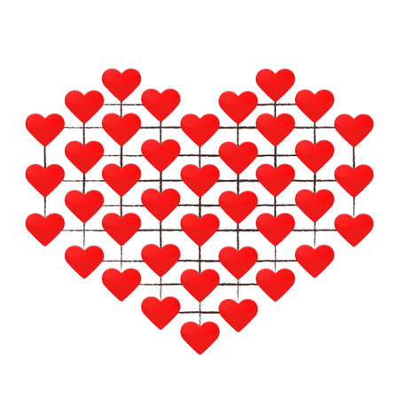 Heart made of many red hearts on a white background
のイラスト素材