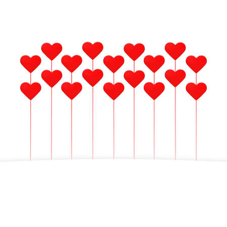 Valentine`s Day postcard template with many red heartsのイラスト素材