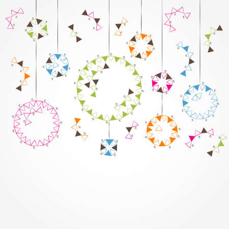 Colorful Christmas balls on a light backgroundのイラスト素材