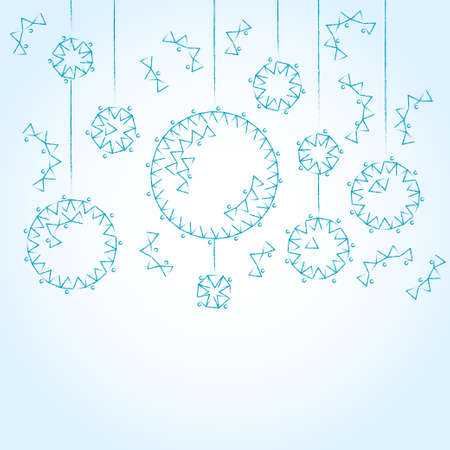 Blue background with Christmas ballsのイラスト素材