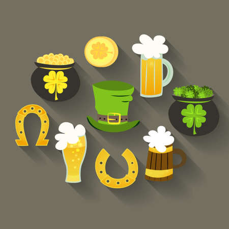 Illustration of St Patrick Day iconsのイラスト素材